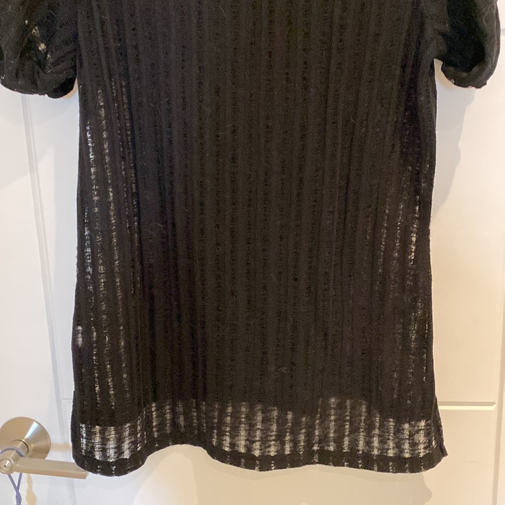 Sheer striped black  tee